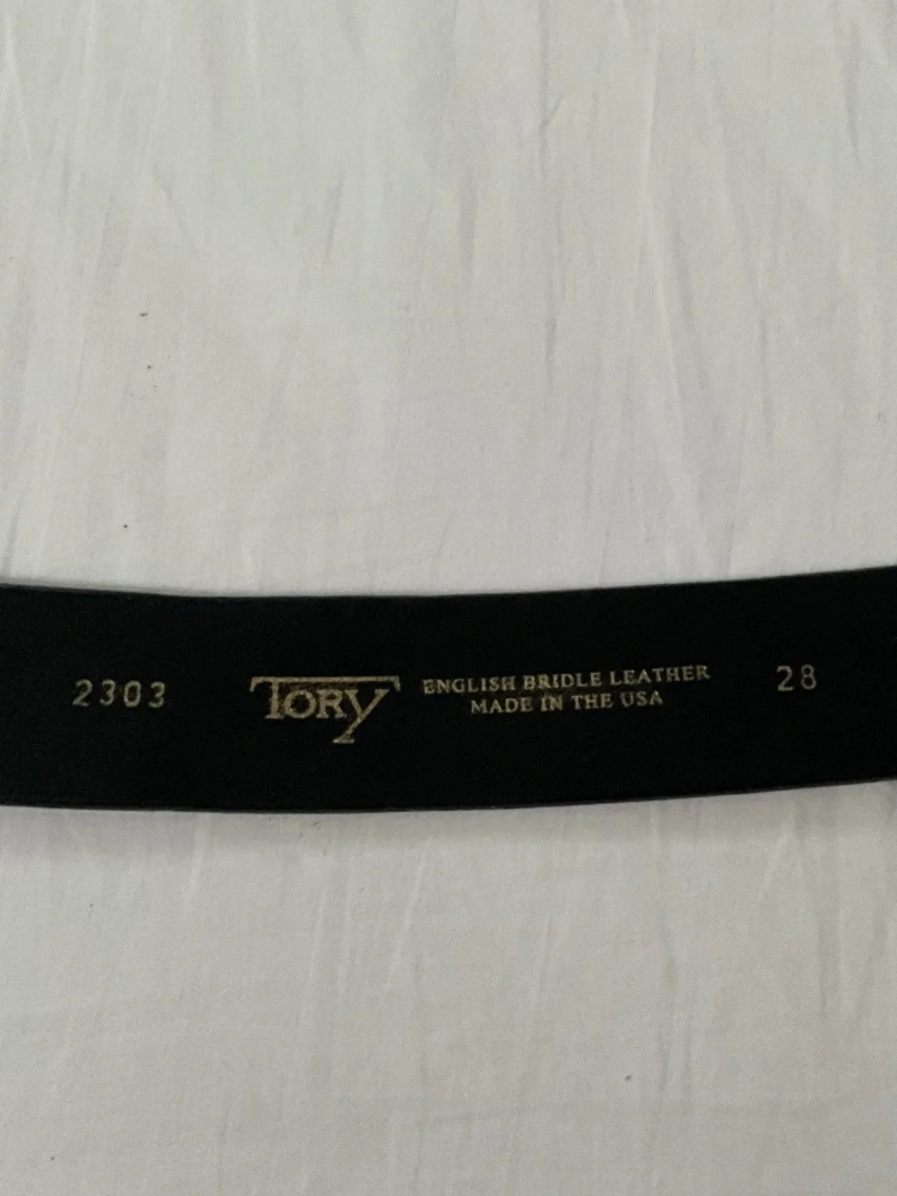 TORY LEATHER Brass Spur Buckle Belt Black 28”